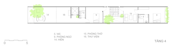 Thiết kế nhà ống ở Sài Gòn có bể bơi tiện nghi như khu nghỉ dưỡng17 các tầng của ngôi nhà.2