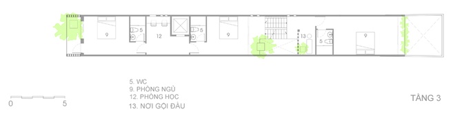 Thiết kế nhà ống ở Sài Gòn có bể bơi tiện nghi như khu nghỉ dưỡng16 các tầng của ngôi nhà.3