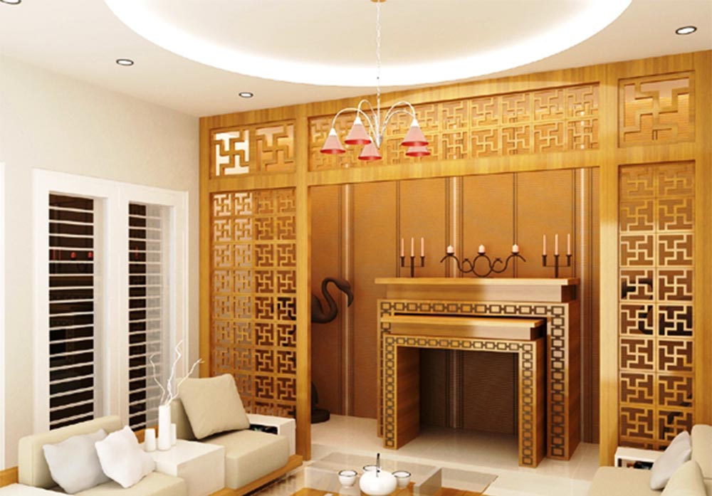 Không gian phòng thờ nghiêm trang tư vấn thiết kế nhà