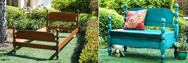 Dù không còn phù hợp với ngôi nhà hiện đại, khung giường nhỏ vẫn có thể cải biên lại thành chiếc ghế ngoài xinh xắn nội thất