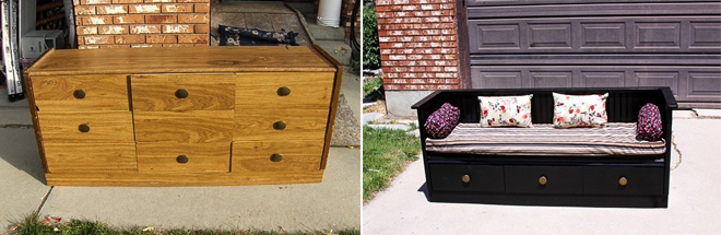 Khi lược bỏ bớt các ngăn tủ, chúng ta đã có ngay chiếc ghế sofa gọn gàng mà vẫn giữ được một vài ngăn để đồ tiện ích nội thất