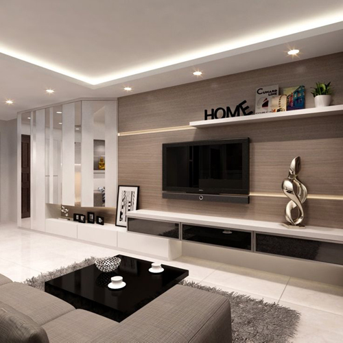 Việc bổ sung thêm sắc đen ở một số chi tiết nội thất sẽ giúp tạo ra sự hài hòa cho khu vực này vì tivi thường có màu đen trang trí nhà cửa