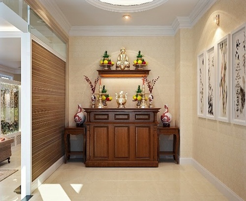 Bàn thờ phải đặt ở vị trí trung tâm, cao ráo phong thủy bàn thờ