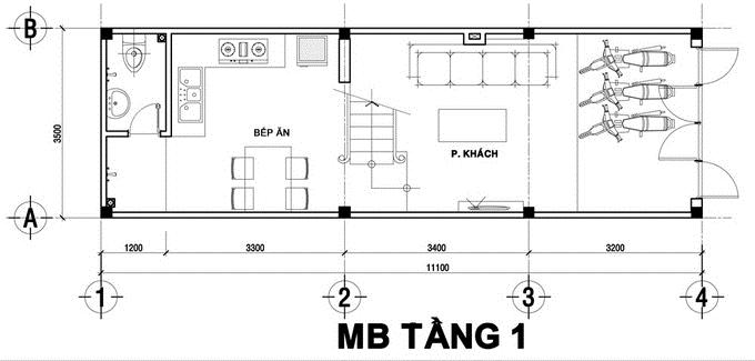 Thiết kế tầng 1 Thiết kế