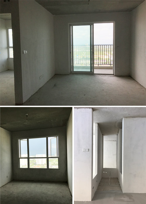 Ban đầu nhà có diện tích 82m2 với 2 phòng ngủ nhưng gia chủ muốn sửa thành căn hộ dạng studio với phòng khách, bếp ăn, phòng ngủ mở hoàn toàn Căn hộ