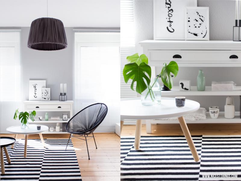 Phòng khách với những yếu tố trang trí đầy màu sắc mang phong cách bohemian là một nơi tuyệt vời để trưng bày những tấm thảm kẻ sọc đen trắng Thiết kế nhà ở