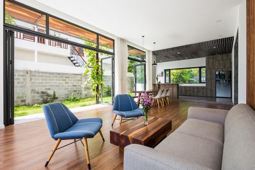 Nội thất mang phong cách tối giản. Các không gian trong nhà được thiết kế rất thoáng Phòng đẹp