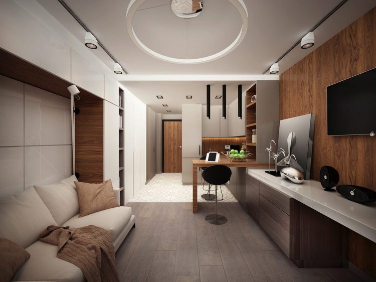Với diện tích nhỏ lại có khổ nhà hình ống, chủ nhân căn hộ đã bố trí các không gian chức năng chạy dọc theo 2 bên tường để tiện sử dụng đồng thời tạo sự rành mạch cho từng không gian Nhà đẹp