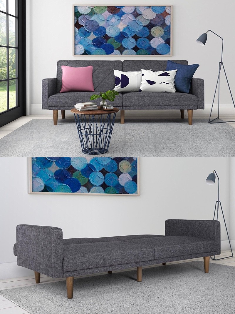 Sofa giường kiểu Scandinavia đơn giản, thời trang và linh hoạt. Mẫu ghế sofa còn có thể biến thành một chiếc giường rộng rãi Nhà ở