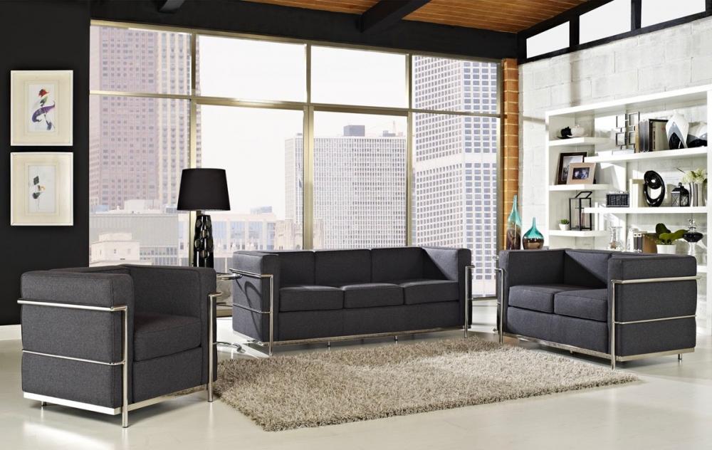 Bộ sofa Le Corbusier với khung thép, nệm dày đề cao phong cách hiện đại, rất phù hợp cho những ngôi nhà đơn giản, tiện nghi Nhà độc đáo