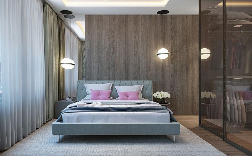 Ánh sáng từ đèn và cửa sổ giúp phòng ngủ thoáng đẹp Phòng ngủ