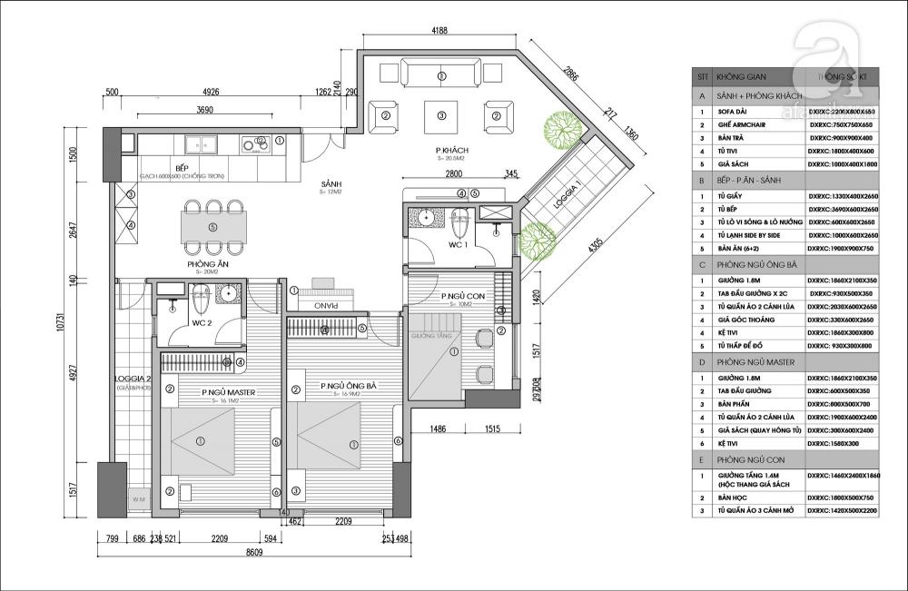 Mặt bằng tư vấn thiết kế và bố trí khu chức năng cho căn hộ 121m2, 3 phòng ngủ. tư vấn thiết kế