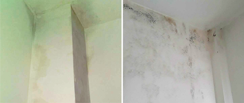 Các vết thấm dột trên tường sẽ khiến công trình xuống cấp nhanh vết thấm dột