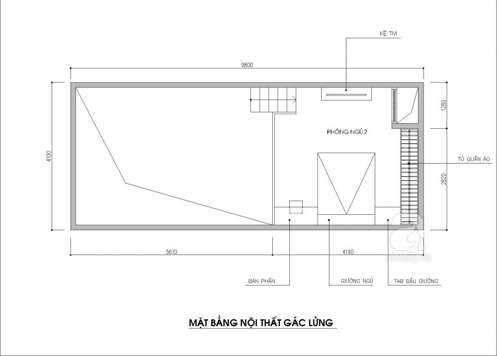Nội thất mặt bằng gác lửng gác lửng