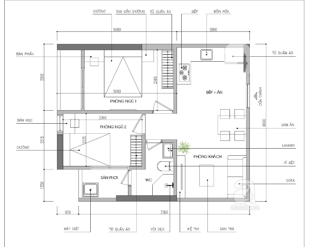 Mặt bằng tư vấn thiết kế theo phương án của các kiến trúc sư Mặt bằng tư vấn thiết kế