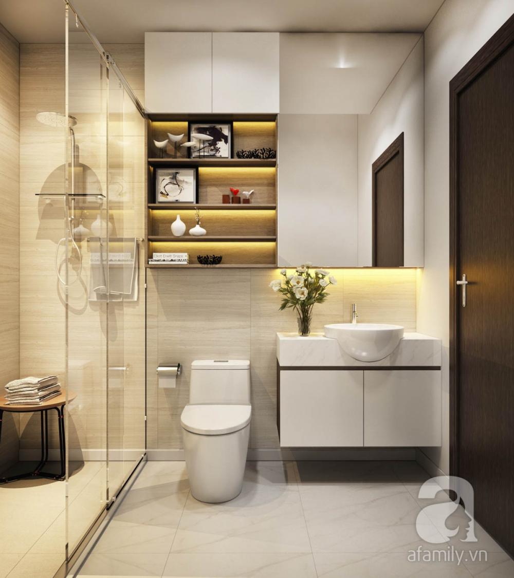 Phòng vệ sinh thiết kế đơn giản nhưng sạch sẽ và đầy đủ công năng thiết kế phòng vệ sinh