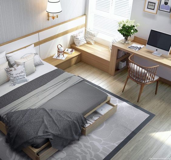 Phòng ngủ của cậu con trai nam tính và lịch lãm với gam màu xám hiện đại mà vẫn trẻ trung Phòng ngủ của cậu con trai