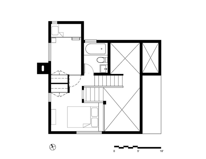 Sơ đồ bản vẽ thiết kế của ngôi nhà gỗ giữa rừng Redwood. bản vẽ thiết kế nhà gỗ