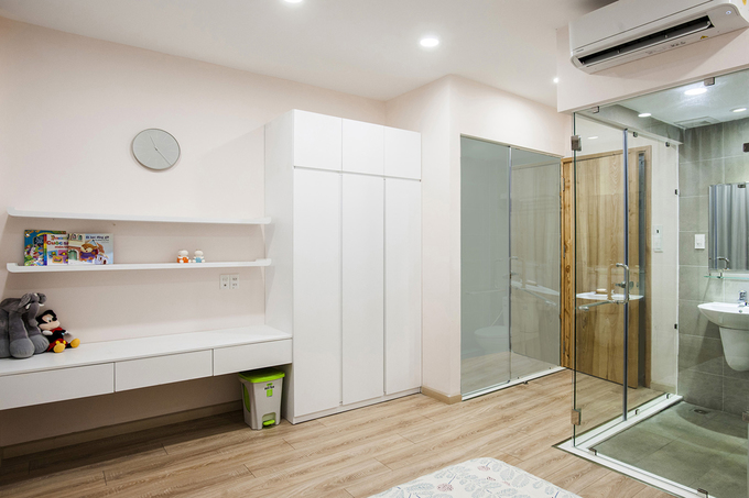 Thiết kế phòng tắm vách kính trong phòng ngủ phòng tắm trong phòng ngủ