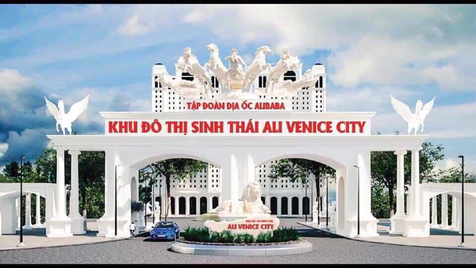 Phối cảnh cổng vào dự án khu đô thị sinh thái Ali Venice City trên trang web quảng cáo dự án khu đô thị sinh thái Ali Venice City