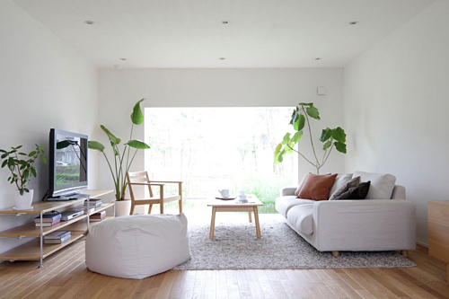 Cây xanh mang lại sức sống cho ngôi nhà phong cách tối giản. Ảnh: House designing. nhà phong cách tối giản