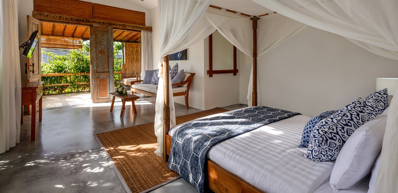 Trang trí phòng ngủ trong biệt thự phong cách nhiệt đới ở Bali phòng ngủ đẹp