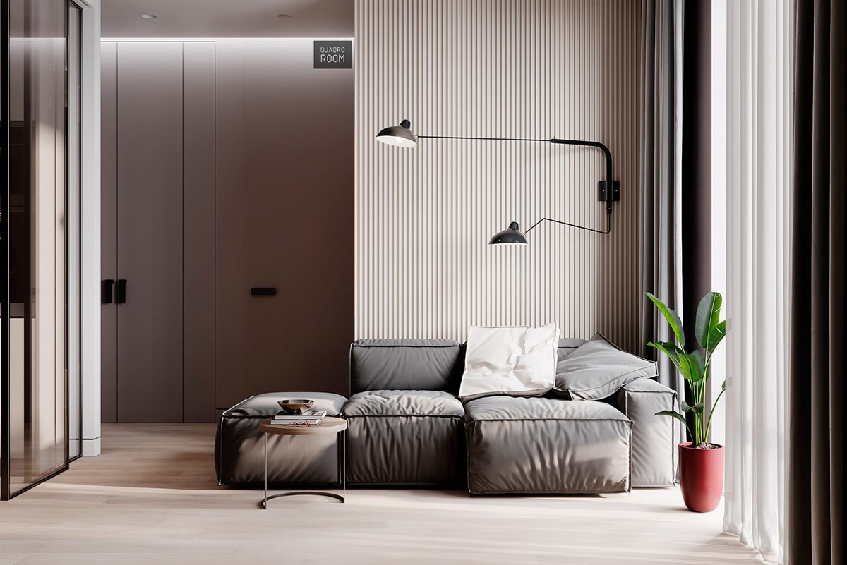 Ghế sofa có cấu trúc tách rời, có thể sắp xếp để làm nơi ngủ tạm. ghế sofa linh hoạt